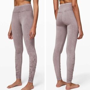 Lululemon Inner Glow Tight 28" Washed Half Moon‎ size 6 Stone wash cotton
